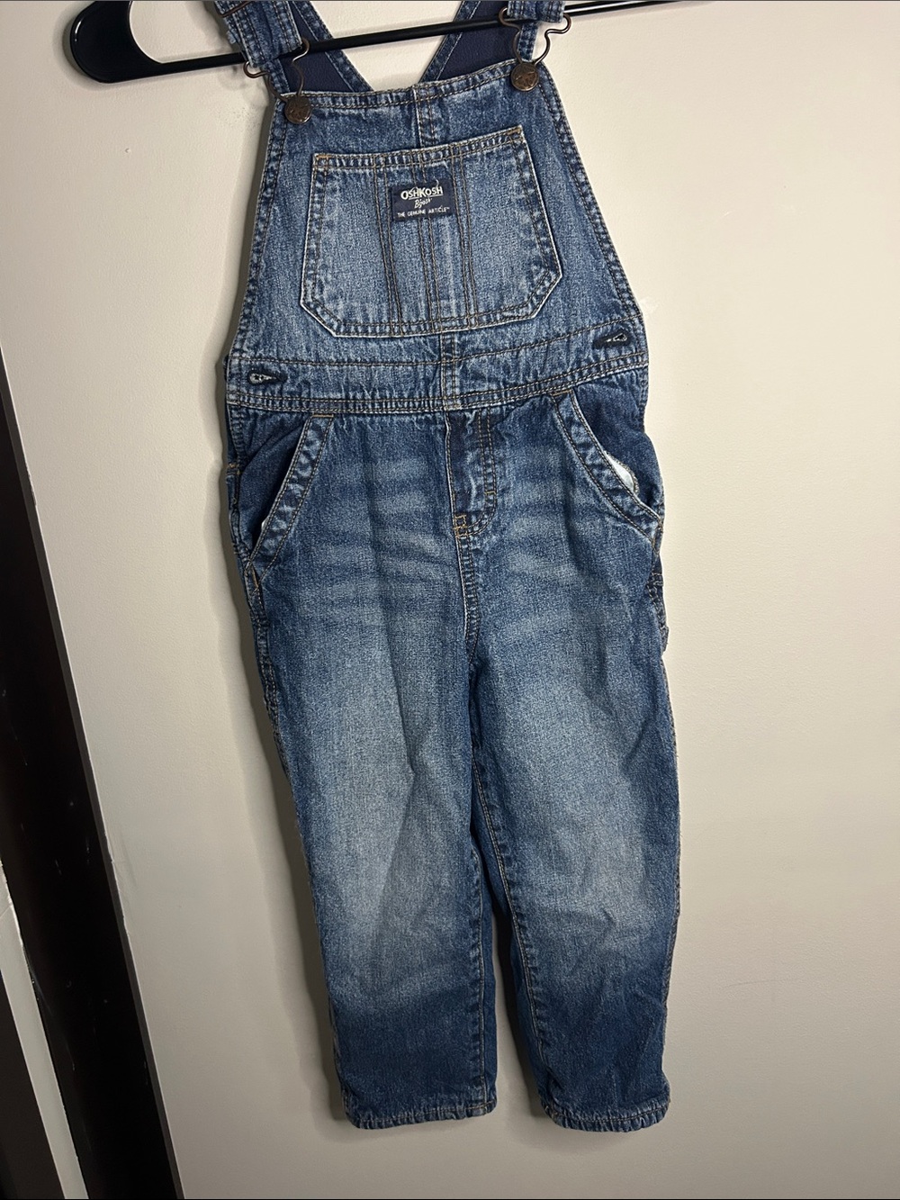 OshKosh B'gosh Classic Denim Overalls in Faded Blue Wash